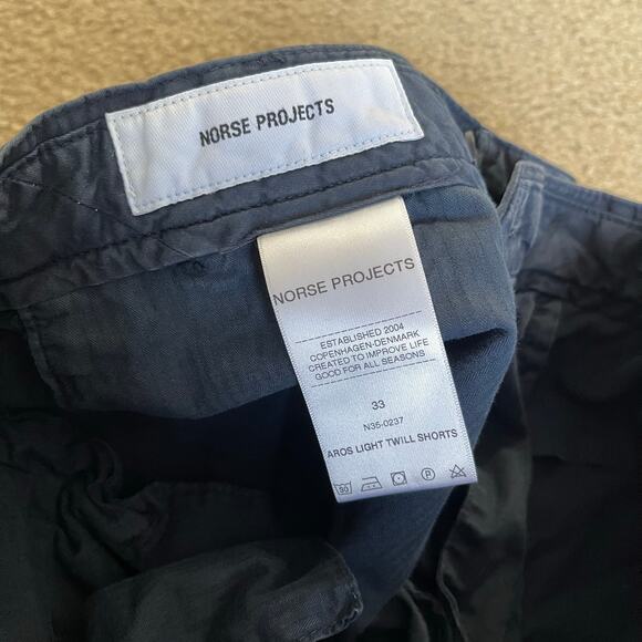 Norse Projects Aros Light Twill Shorts Blue (33) - Picture 3 of 7